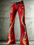 Women's Football Printed Denim Pants