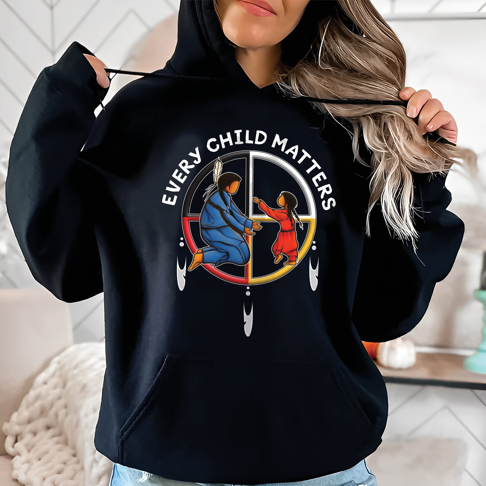 Every Child Matters Orange Shirt Day – Native Inspired Mother & Child Indigenous Awareness Unisex T-shirt/Hoodie/Sweatshirt