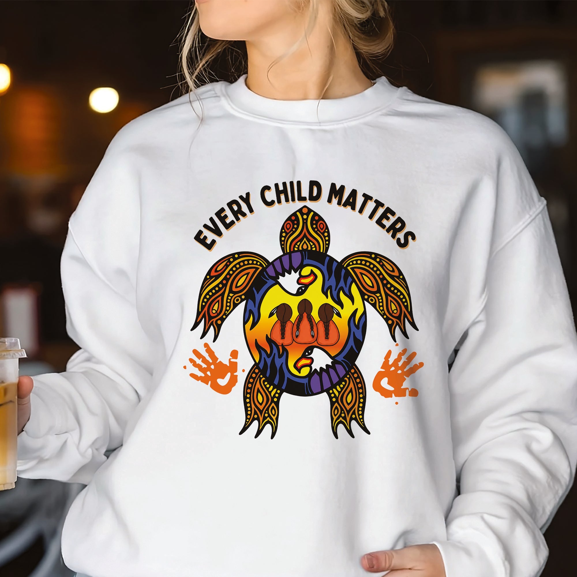 Carried by the Sacred Turtle – Every Child Matters Orange Unisex T-shirt/Hoodie/Sweatshirt
