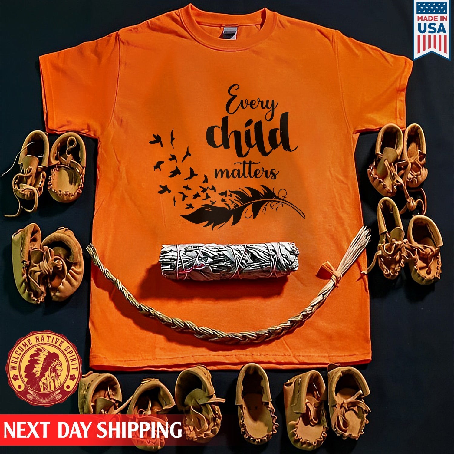 Every Child Matters Black Feather For Orange Day Native American Unisex T-shirt/Hoodie/Sweatshirt