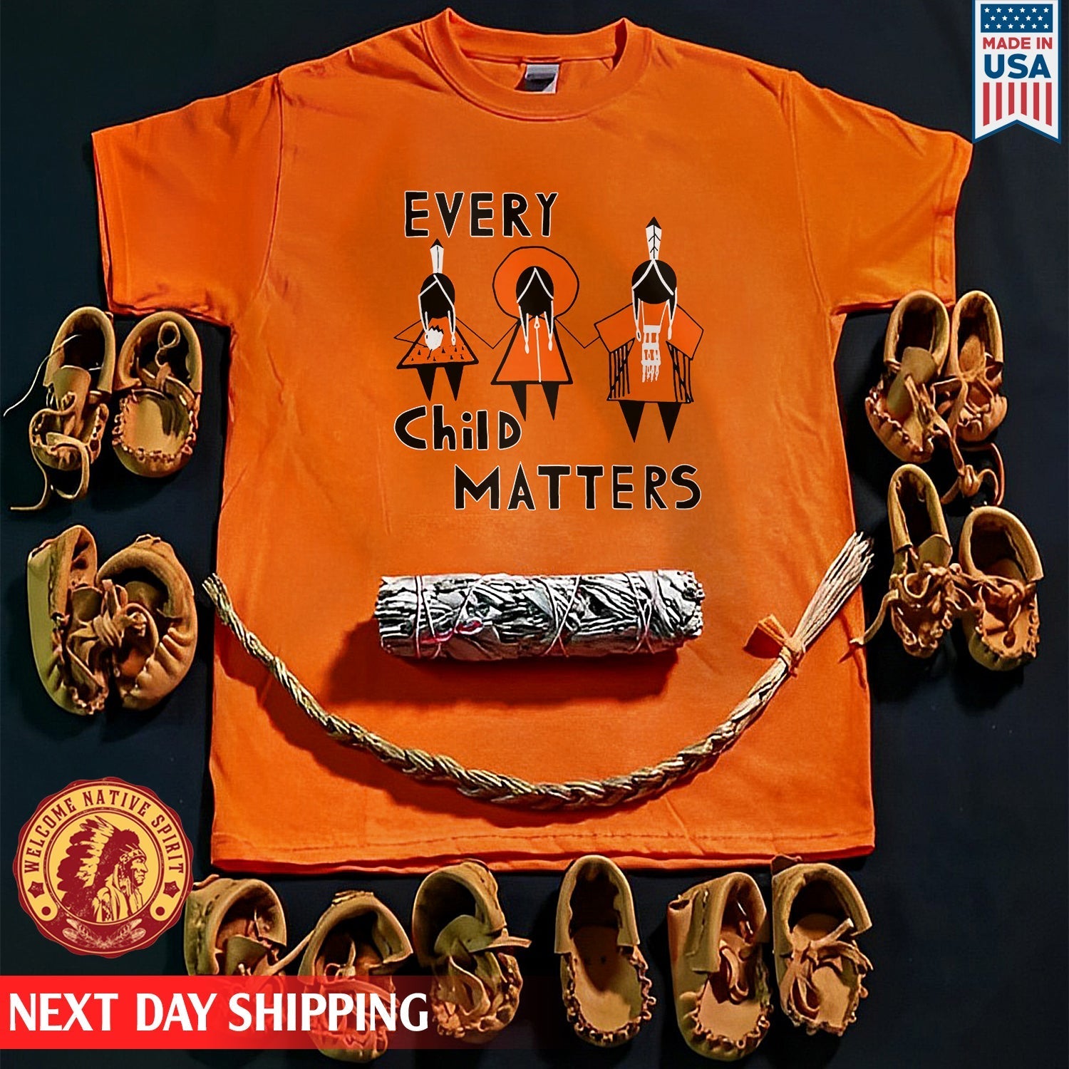 Every Child Matters Three Children Together Wear Orange Day Unisex T-shirt/Hoodie/Sweatshirt