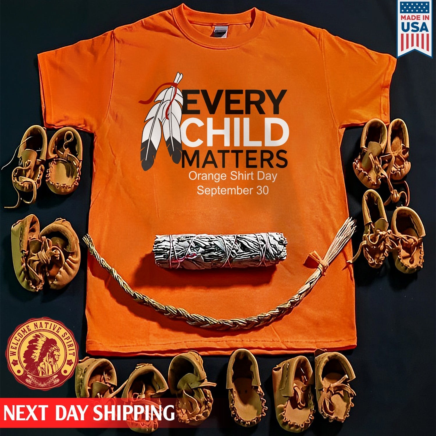 Every Child Matters Feather For Orange Shirt Day Unisex T-shirt/Hoodie/Sweatshirt