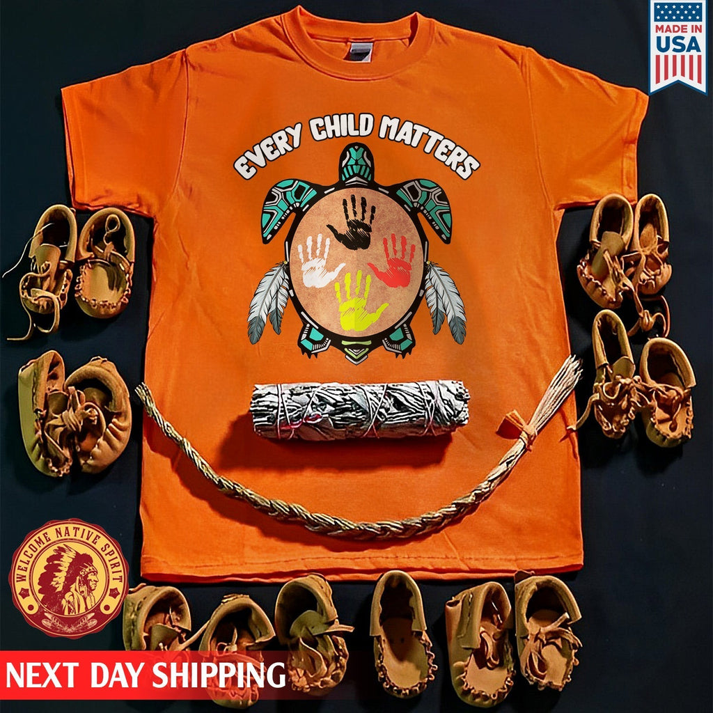 Feather Hand Color On Turtle For Orange Shirt Day Unisex T-shirt/Hoodie/Sweatshirt