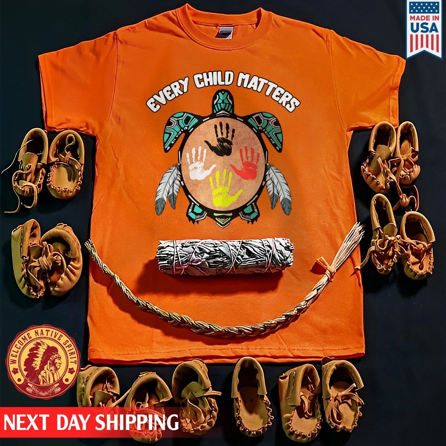 Feather Hand Color On Turtle For Orange Shirt Day Unisex T-shirt/Hoodie/Sweatshirt
