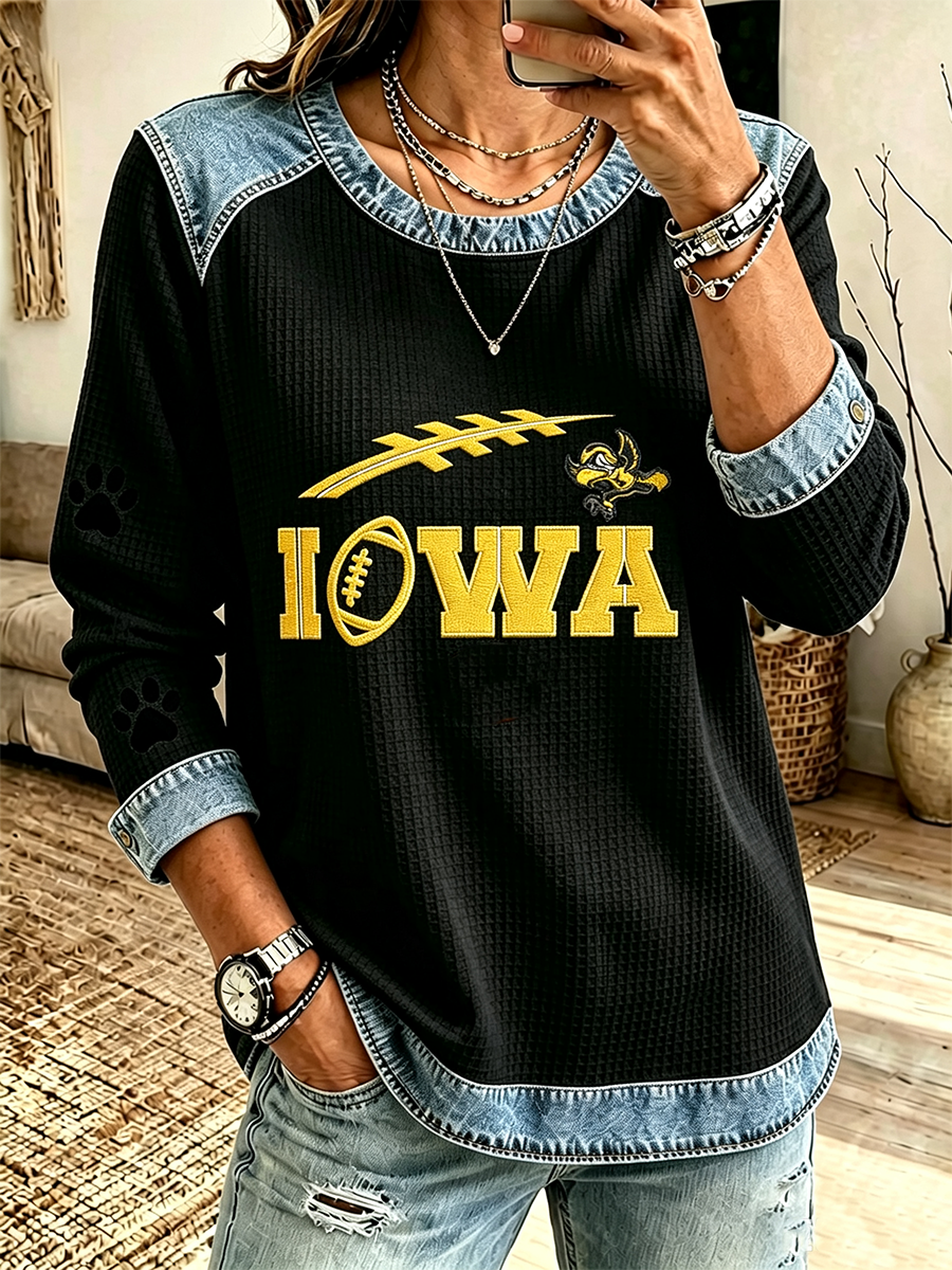 Women'S Football Printed Casual Long Sleeve Top
