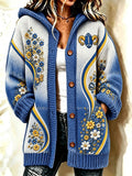Women's Football Printed Casual Cardigan