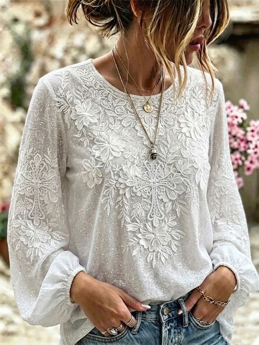 Women'S Floral Faith Printed Casual Cotton And Linen Faith Top