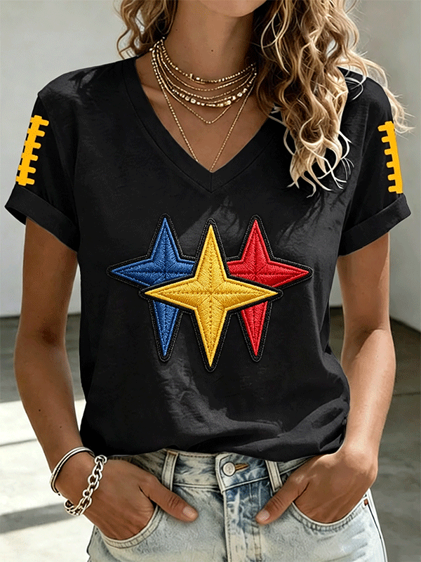 Women'S Casual Football Printed T-Shirt