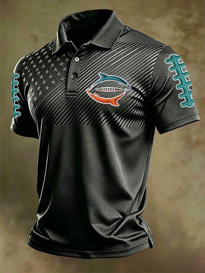 Men'S Retro Football Polo Shirt