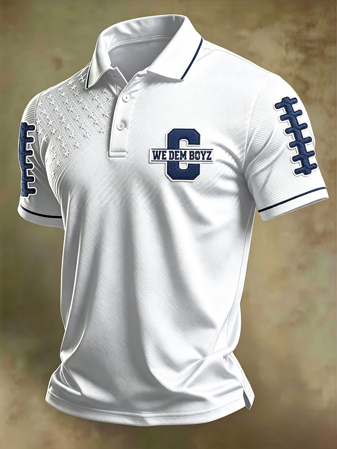 Men'S Retro Football Polo Shirt