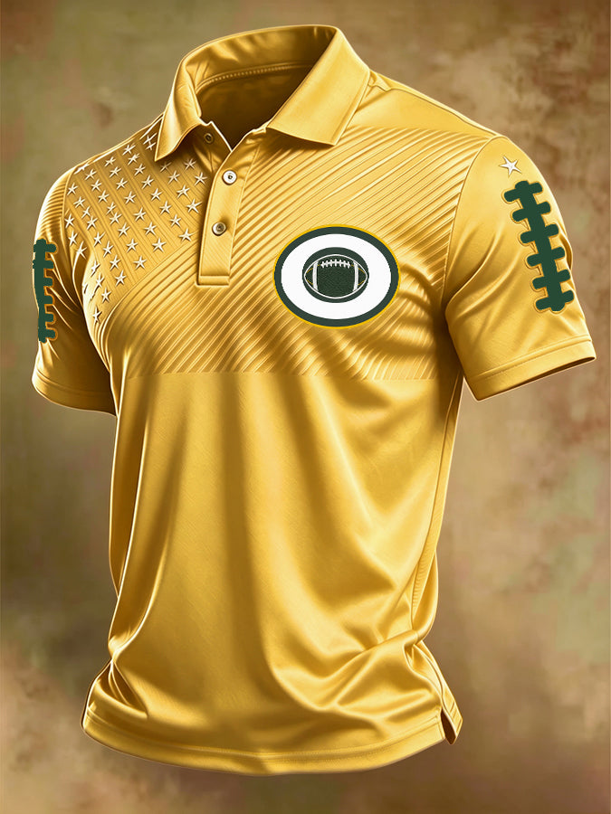 Men'S Football Printed Polo Shirt