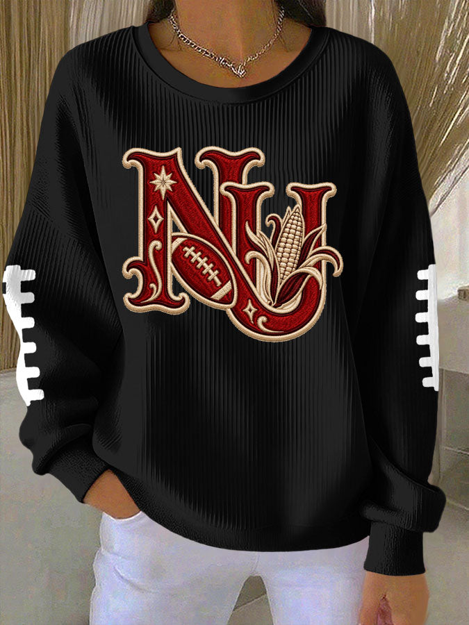 Women'S Football Print Casual Sweatshirt