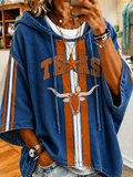 Women'S Retro Rugby Printed Hoodie