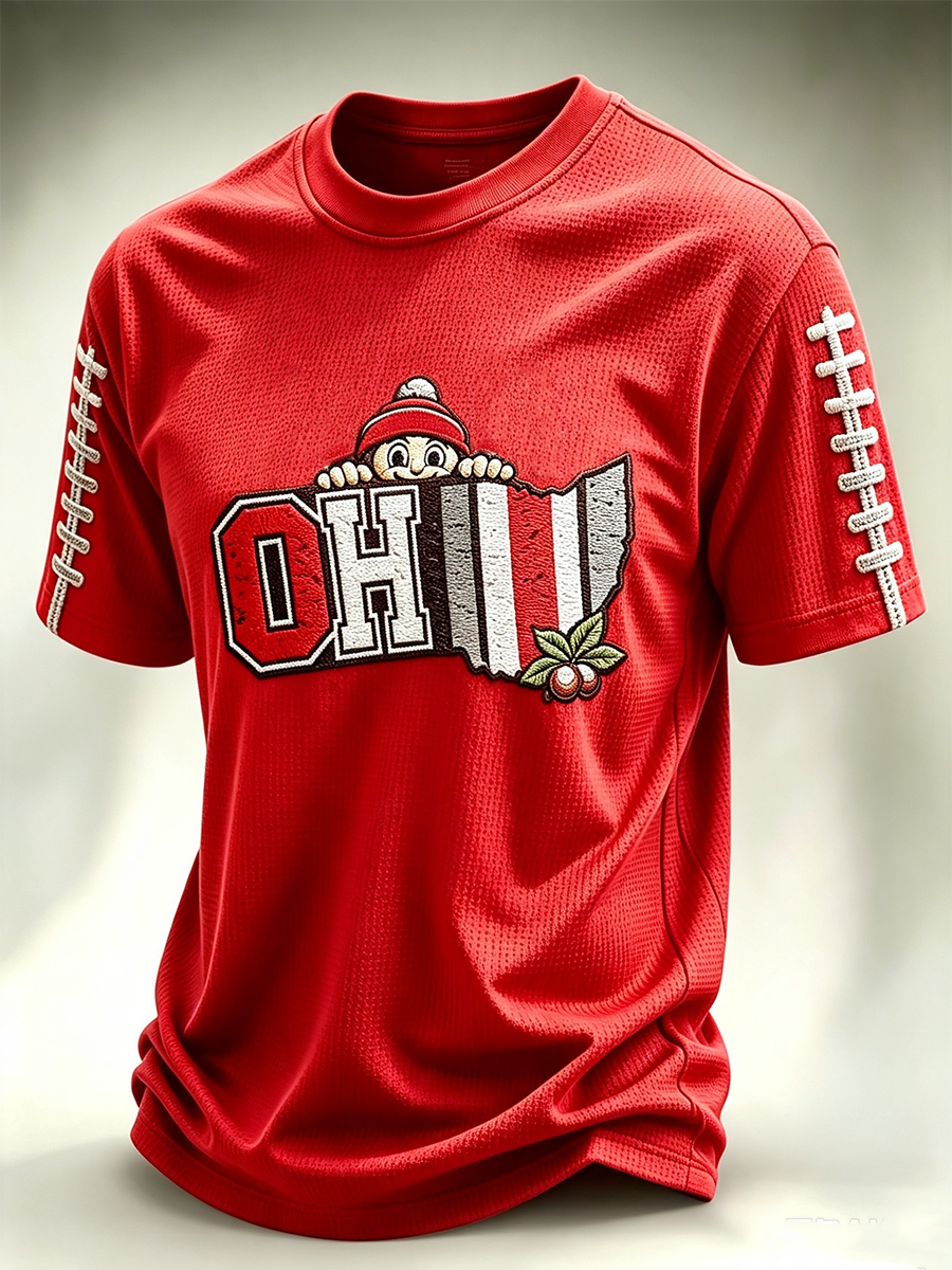 Men's Football Pattern Waffle T-Shirt
