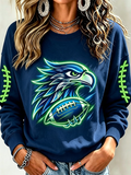 Women's Printed Crew Neck Sweatshirt