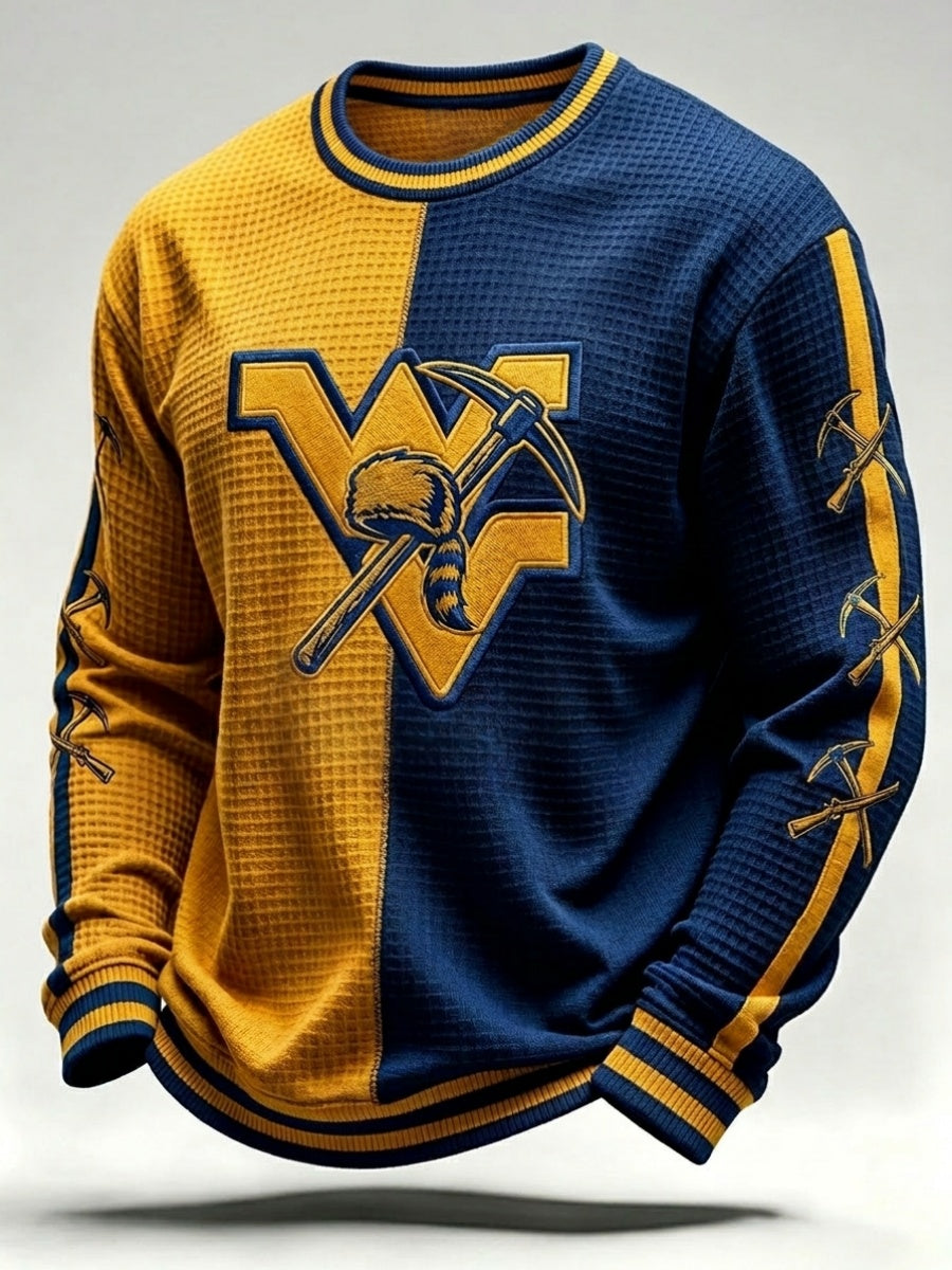 Men'S Football Printed Waffle Sweatshirt