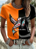 Women's Orange Shirt Day Print Casual T-shirt