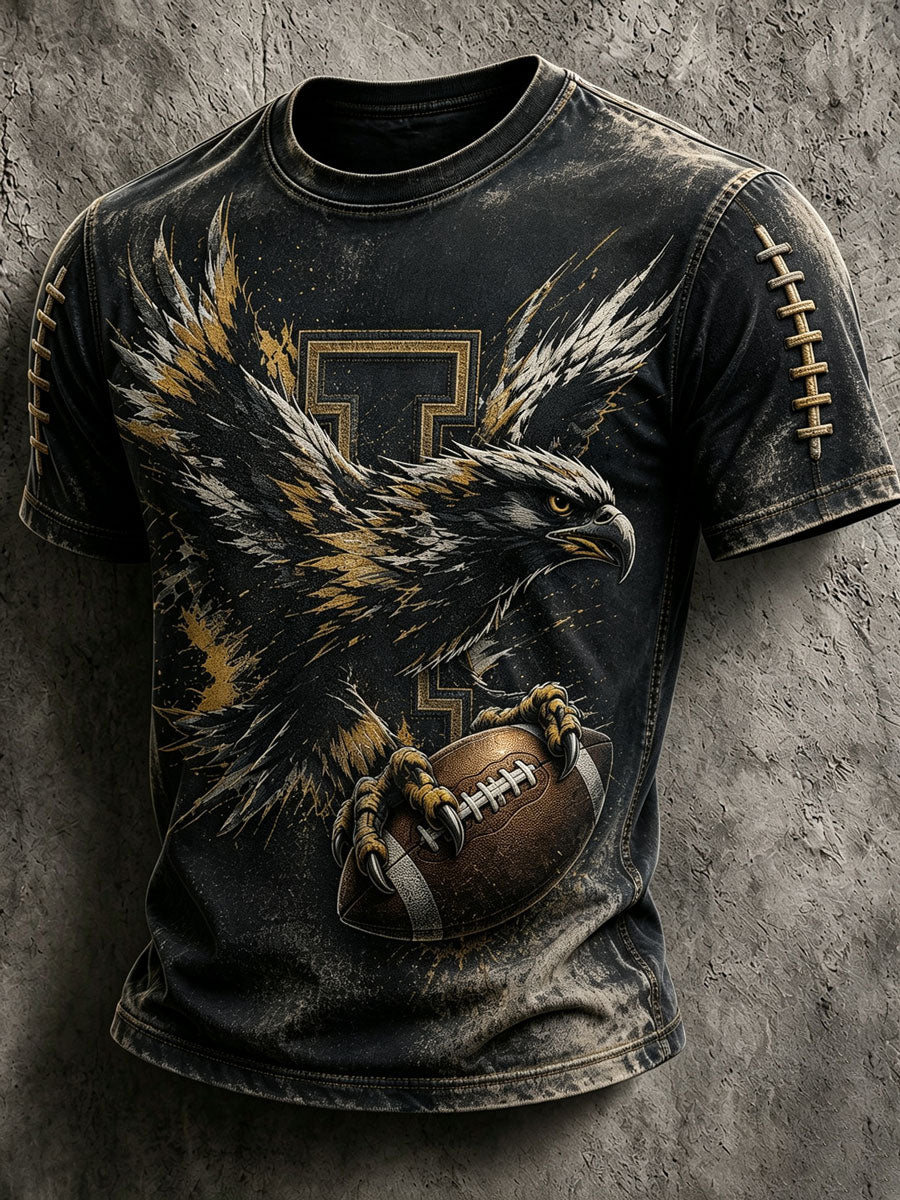 Men'S Rugby Printed Round Neck T-Shirt