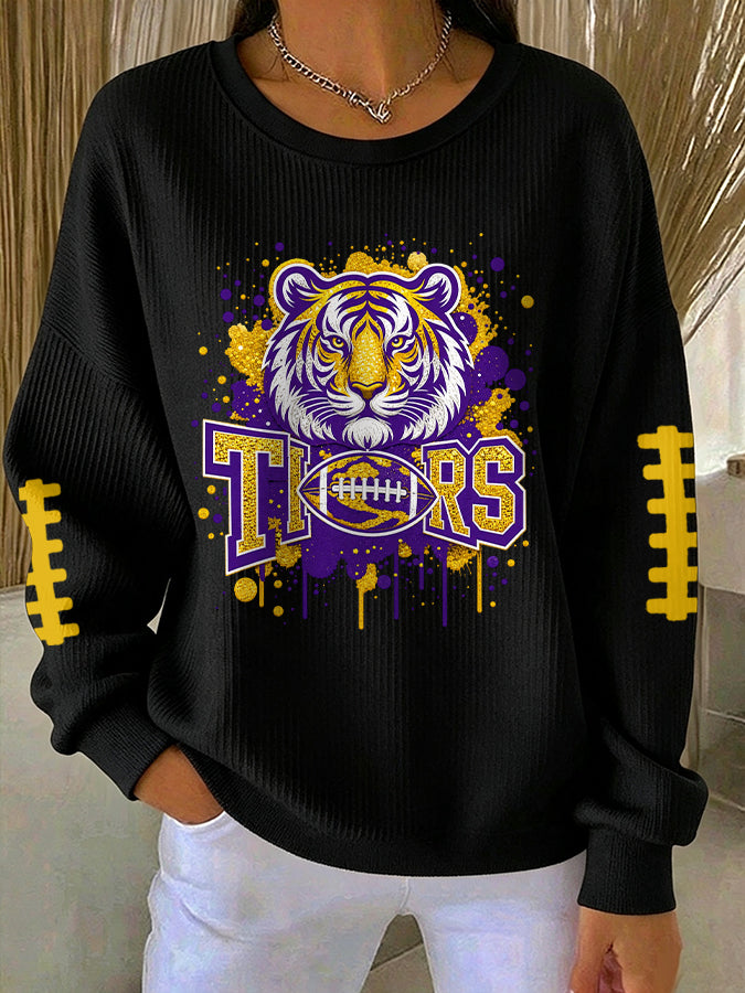 Women'S Football Print Casual Sweatshirt