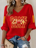 Women'S Casual Rugby Enthusiasts Waffle Top