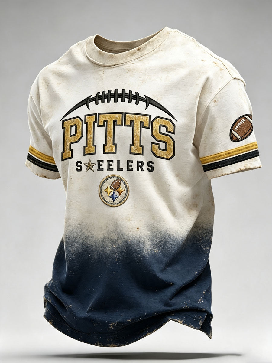 Men's Football printed short sleeved T-shirt