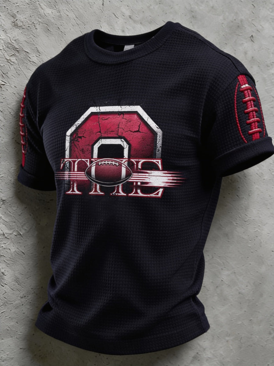 Men's Football Pattern Waffle T-Shirt