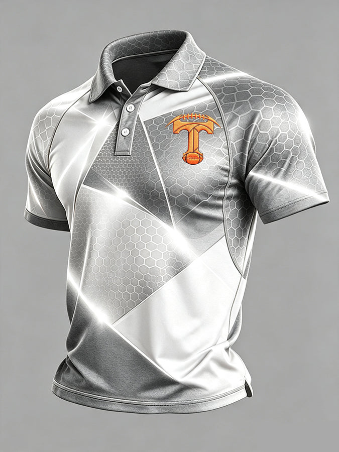 Men's University Football Team Fans Football Print Casual Polo