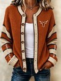 Women's American football knit cardigan