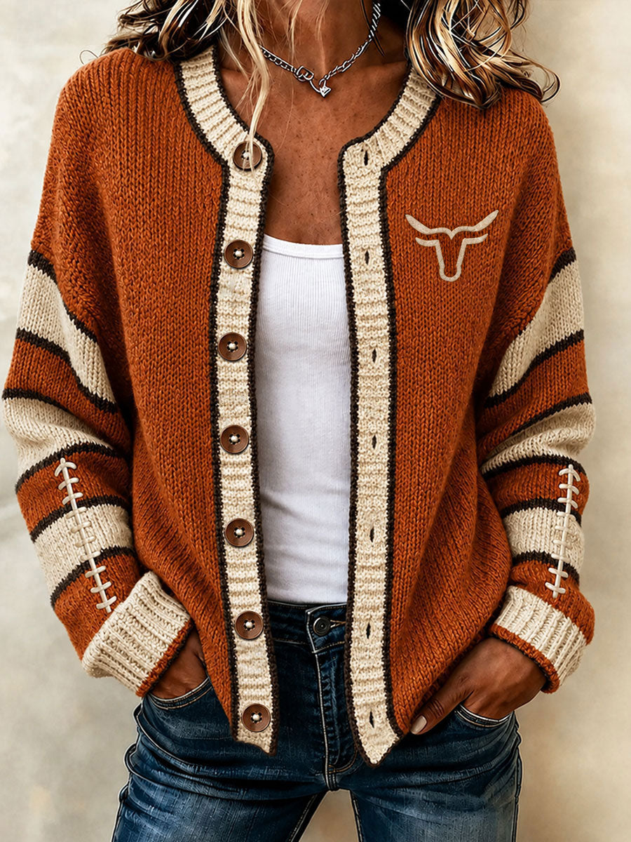 Women's American football knit cardigan