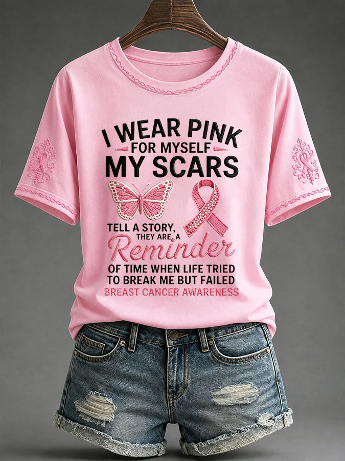 Women'S Retro I Wear Pink For Myself Printed T-Shirt