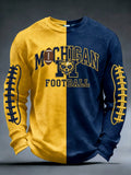 Men's Football Print Waffle Sweatshirt