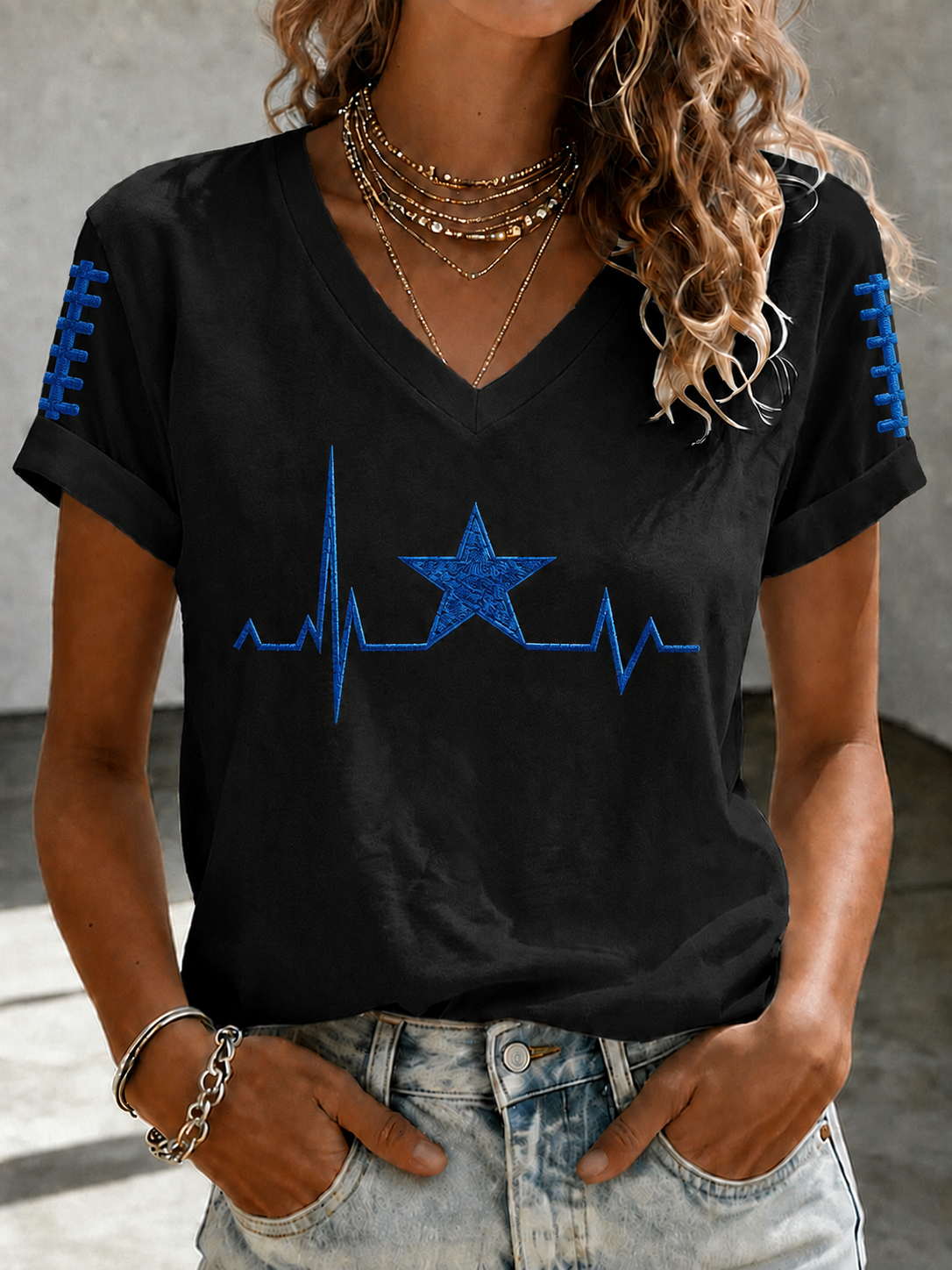 Women'S Retro Rugby Printed Casual T-Shirt