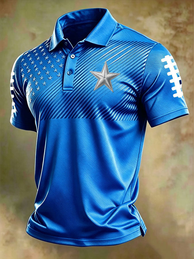 Men'S Football Printed Polo Shirt