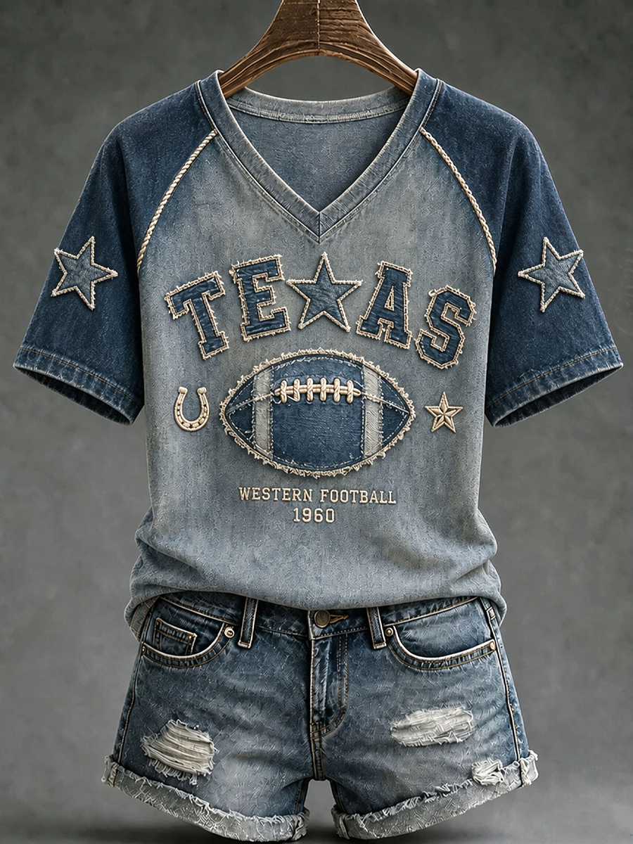 Women'S Dallas Football Print Casual T-Shirt