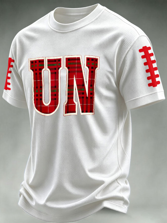 Men'S Football Print Waffle T-Shirt