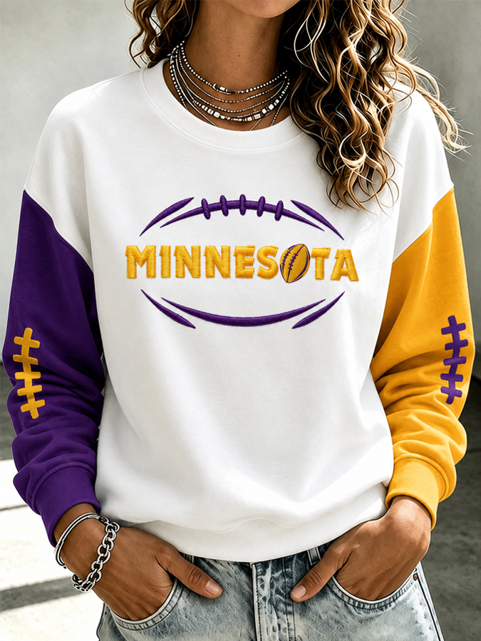 Women's Football Printed Casual Sweatshirt
