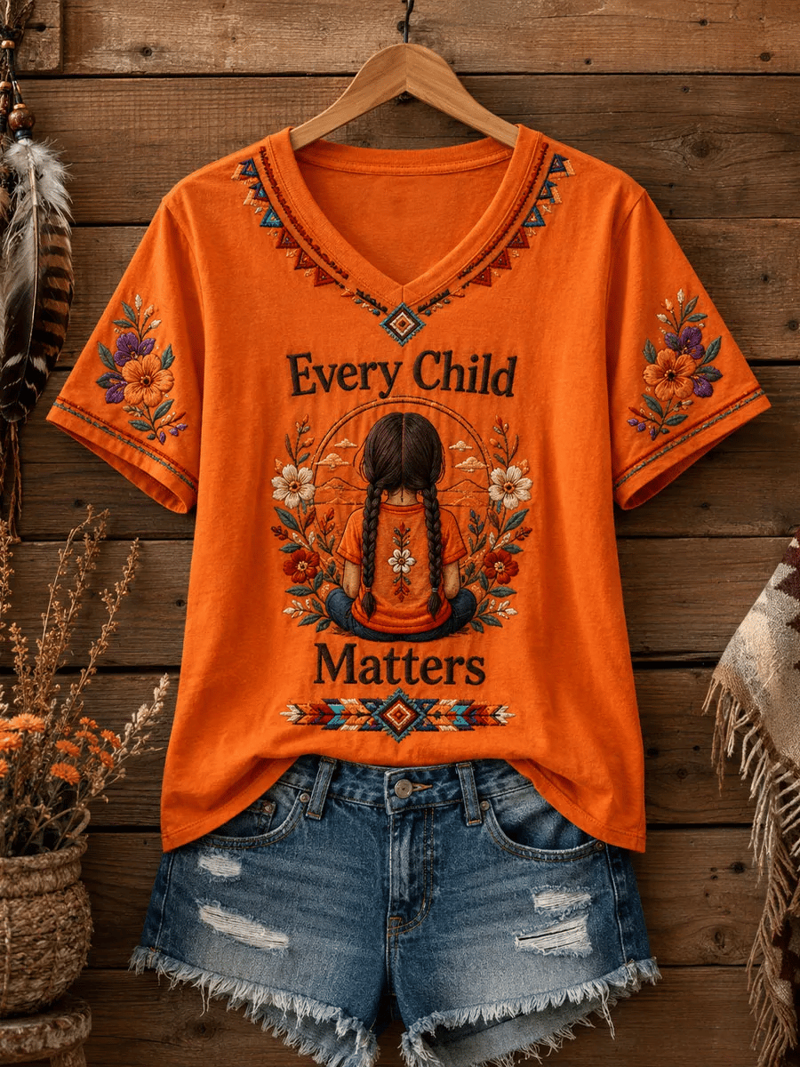 ❤️Buy 3 Get 20% Off❤️Women's  Retro  Orange Shirt Day Print T-shirt