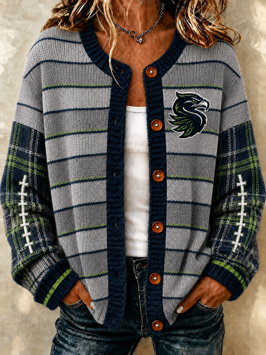 Women's American football knit cardigan