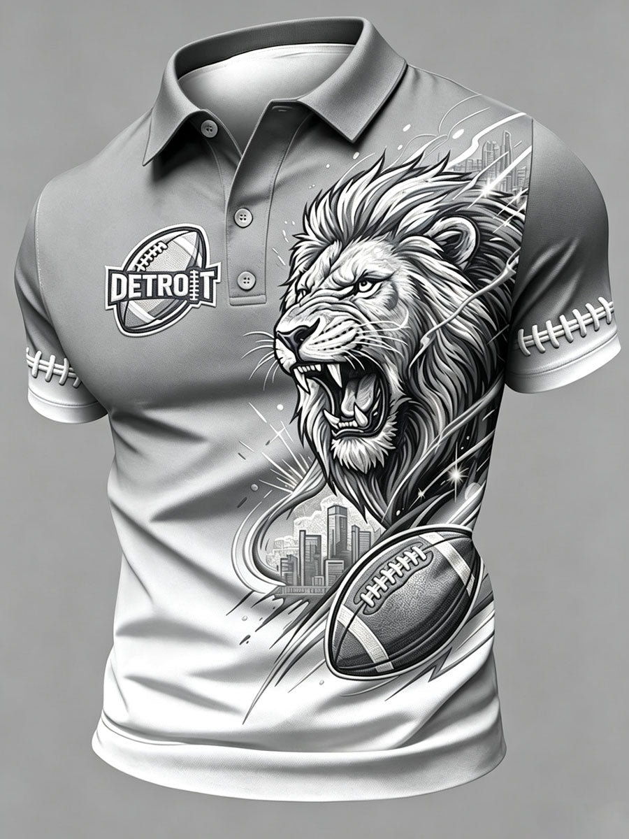 Men'S Football Fan Printed Polo Shirt