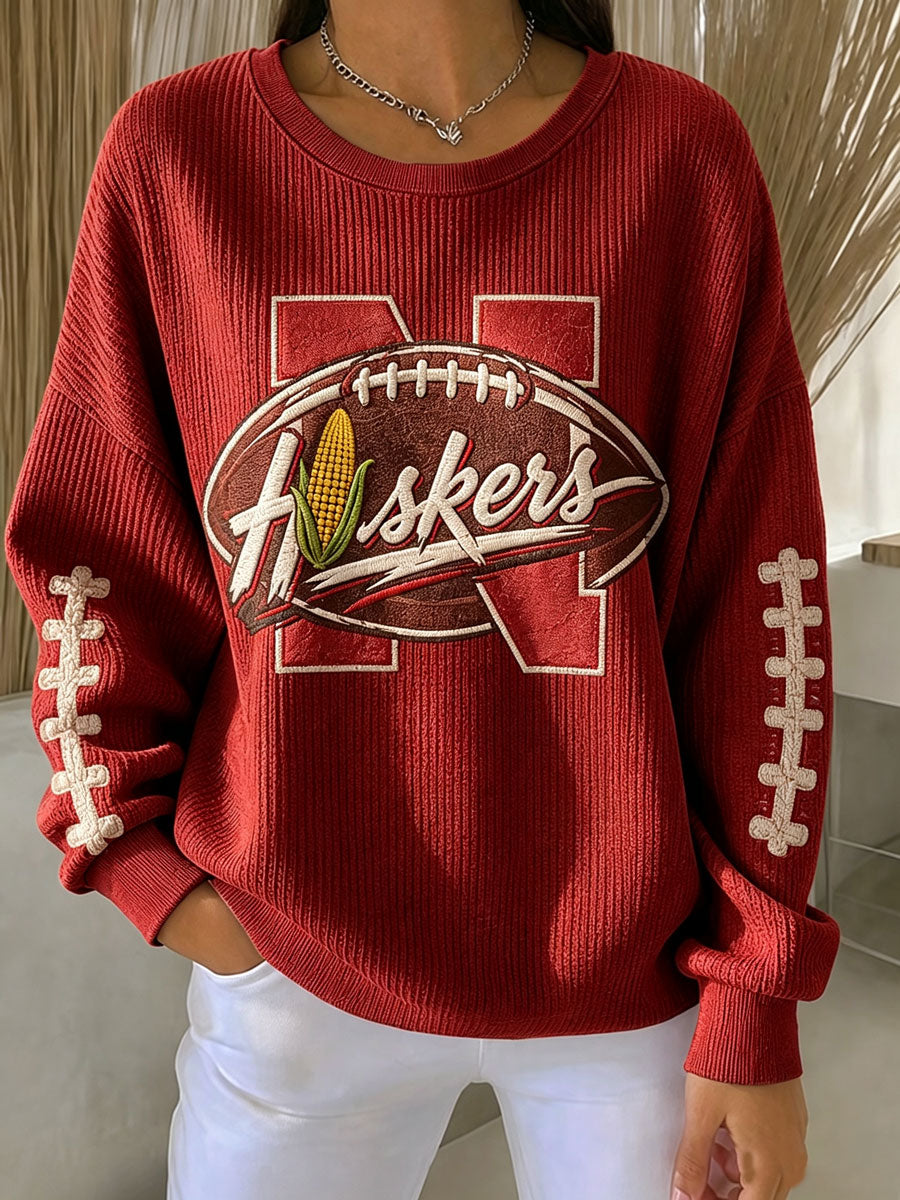 Women'S Football Print Casual Sweatshirt