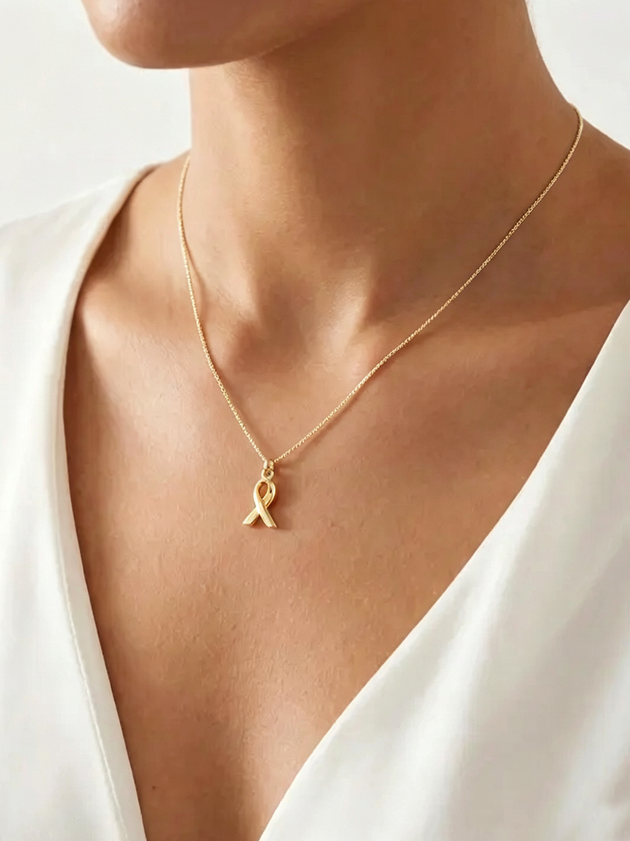 Minimalist Public Welfare Ribbon Shaped Collarbone Chain