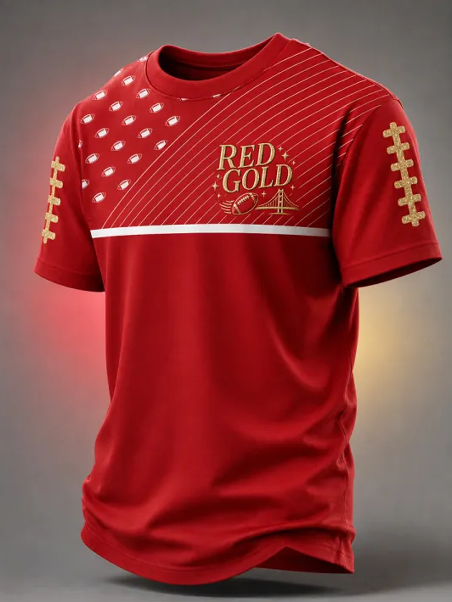 Men's Football Pattern Waffle T-Shirt