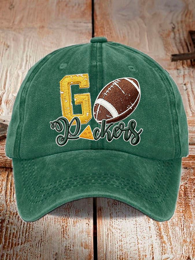 Unisex Football Washed Retro Printed Baseball Cap