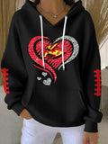Women'S Football Printed Hooded Sweatshirt