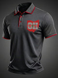 Men's Football Print Casual Polo Shirt
