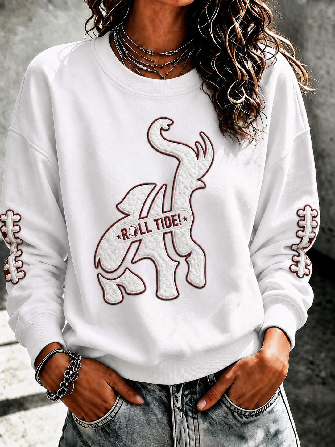 Ladies' Rugby Printed Round Neck T-Shirt