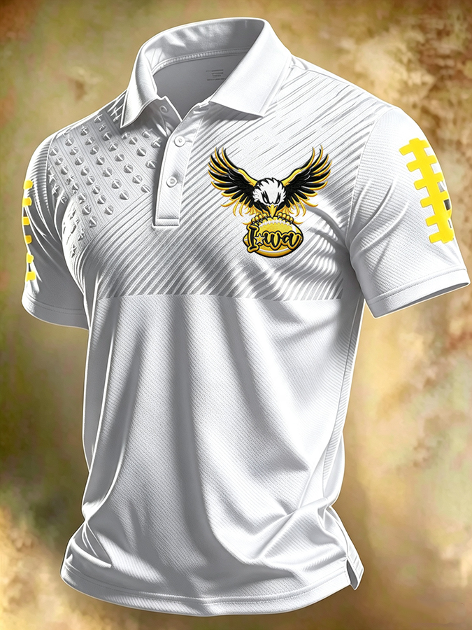 Men'S Football Printed Polo Shirt