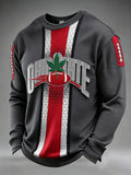 Men'S Football Game Printed Waffle Sweatshirt