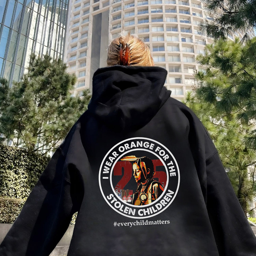 Every Child Matters Wearing 215 Stolen Children Circle For Orange Shirt Day Unisex Back T-shirt/Hoodie/Sweatshirt