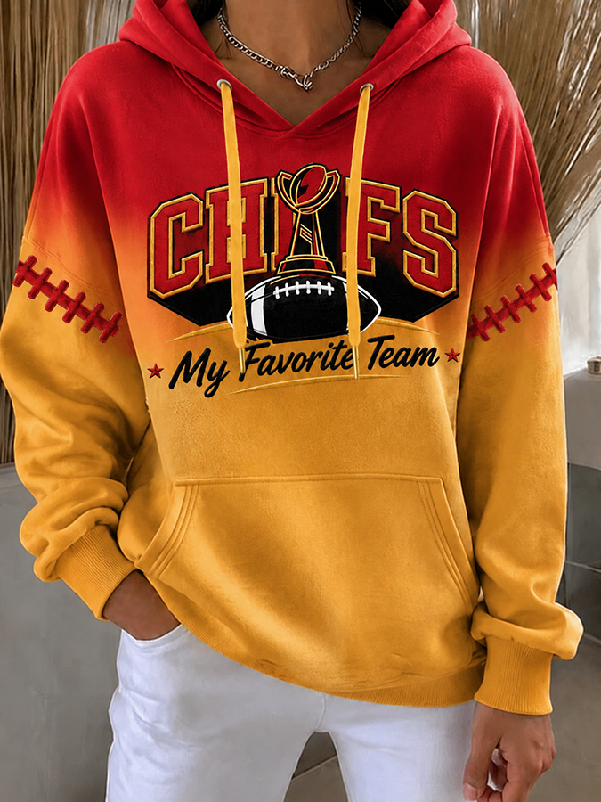 Women'S Football Print Casual Sweatshirt